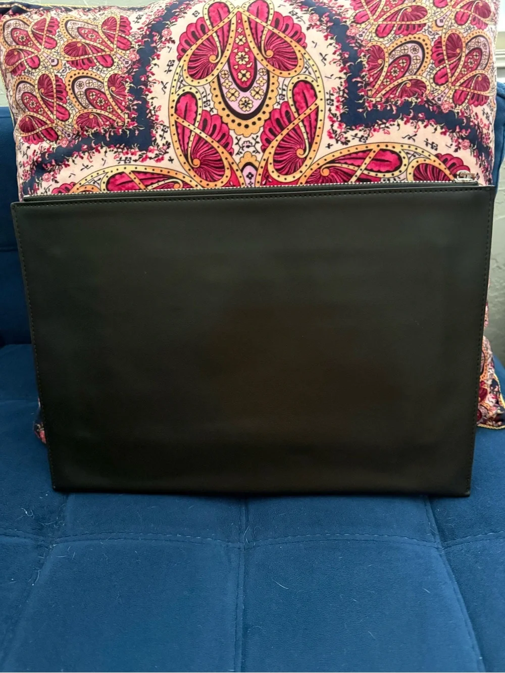 Saint Laurent Black Leather Laptop Sleeve